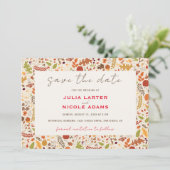 Boheemse Gedroogde Rustieke Bloemen Herfst Herfste Save The Date (Staand voorkant)