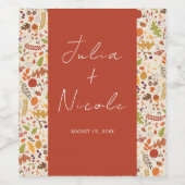 Boheemse Gedroogde Rustieke Bloemen Herfst Herfste Wijn Etiket (Enkel label)