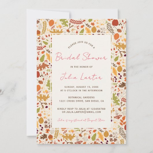 Boheemse Gedroogde Rustieke Herfst Herfsten Vrijge Kaart (Voorkant)