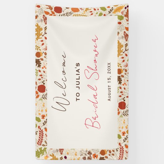 Boheemse Gedroogde Rustieke Herfst Herfsten Vrijge Spandoek (Verticaal)