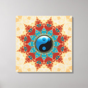 Boheemse Geest Yin Yang Ingepakte Canvas Afdruk