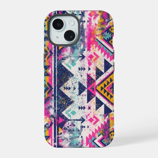 Boheemse geïnspireerde telefoonhoes iPhone 15 case (Achterkant)