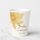 Boheemse gele Daisy Bloemen Verjaardagsfeest Papieren Bekers (Voorkant)