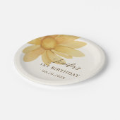 Boheemse gele Daisy Bloemen Verjaardagsfeest Papieren Bordje (Gekanteld)