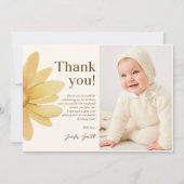 Boheemse Gele Madelief Bloemige Verjaardagsfoto Bedankkaart (Voorkant)