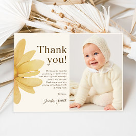 Boheemse Gele Madeliefjes Bloemige Verjaardagsfoto Bedankkaart