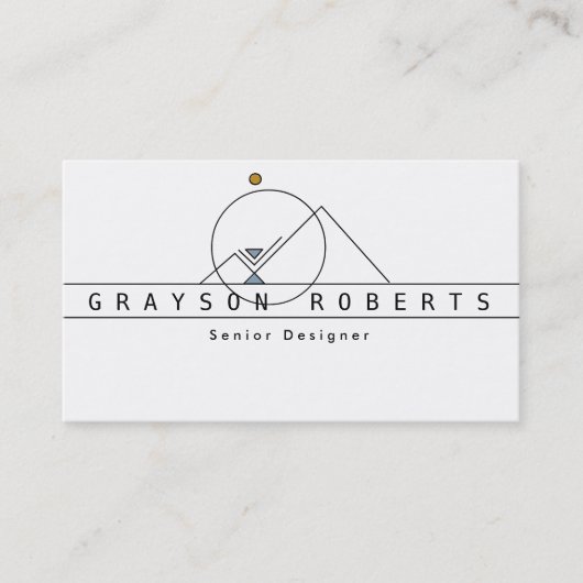 Boheemse Geometrische Berg Logo | Aangepast bedrij Visitekaartje (Voorkant)