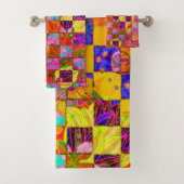 Boheemse geruite bloemmotief bad handdoek (Insitu)