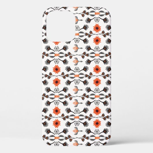 Boheemse gestreepte bloemen: met de hand getekende Case-Mate iPhone case (Achterkant)