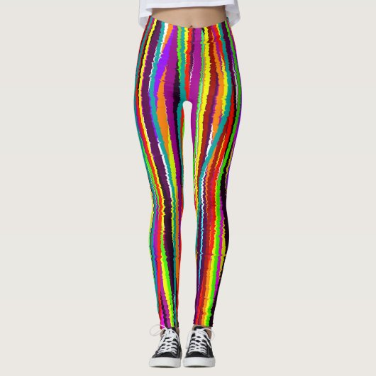 Boheemse gestreepte leggings (Voorkant)