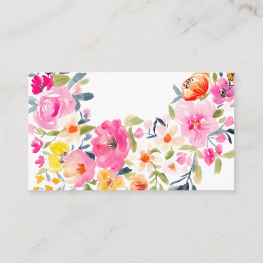 Boheemse gewaagde bloemrijke bruidsdouche registra informatiekaartje (Achterkant)