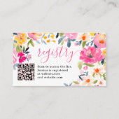 Boheemse gewaagde bloemrijke bruidsdouche registra informatiekaartje (Voorkant)