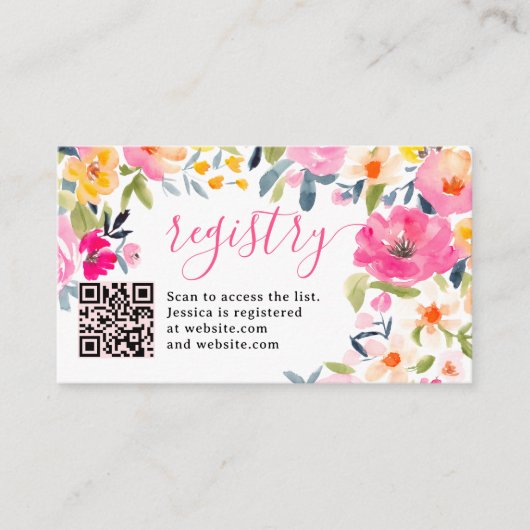 Boheemse gewaagde bloemrijke bruidsdouche registra informatiekaartje (Voorkant)