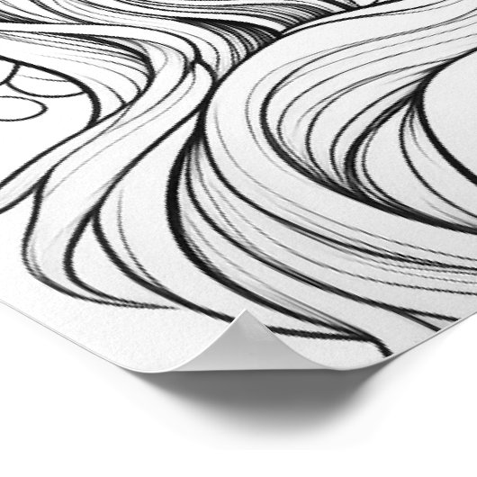 Boheemse Godin Line Art Illustratie Poster (Hoek)