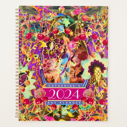  Boheemse Godin Neon 2024 Dag Planner (Voorkant)