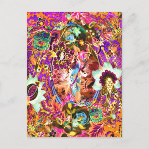  Boheemse godin Neon Briefkaart