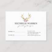 Boheemse gouden geweien met bloemen doorverwijzing aanbevelingskaartje (Achterkant)