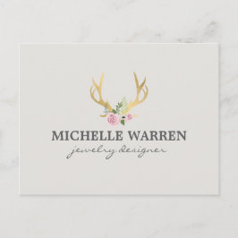 Boheemse gouden geweien met bloemen II Briefkaart