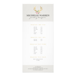 Boheemse gouden geweien met bloemen II Reclamekaart