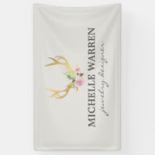 Boheemse gouden geweien met bloemen II Spandoek (Verticaal)