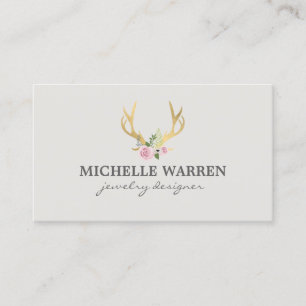 Boheemse gouden geweien met bloemen II Visitekaartje