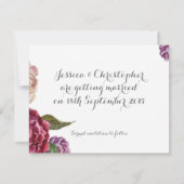 Boheemse grijze en paarse bloemkaarten om de datum save the date (Achterkant)