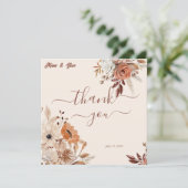 Boheemse grillige herfst bloemen bedankkaart (Staand voorkant)