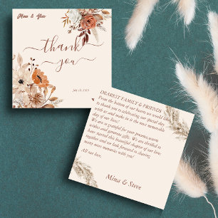 Boheemse grillige herfst bloemen bedankkaart