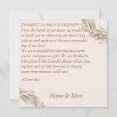 Boheemse grillige herfst rustieke bloemen bedankkaart (Achterkant)