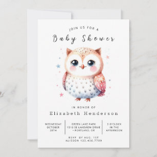 Boheemse grillige uil Baby shower Kaart