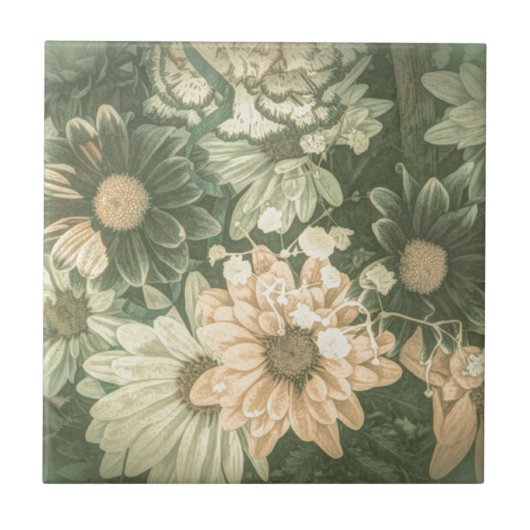 Boheemse grillige zomer Daisy Wildflower Tegeltje (Voorkant)