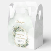 Boheemse groene eucalyptus en gouden bruiloft bedankdoosjes (Geopend)