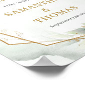 Boheemse groene eucalyptus en gouden bruiloft welk poster (Hoek)