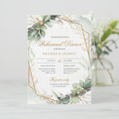 Boheemse groene eucalyptus en gouden repetitie kaart (Staand voorkant)