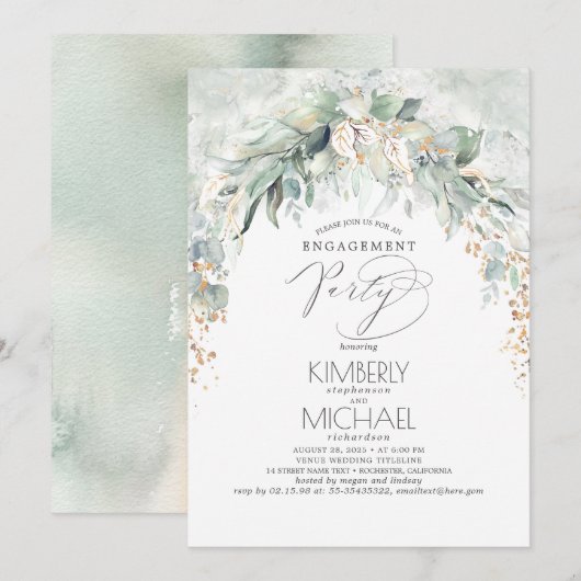 Boheemse Groene Lente Tuin Verlovingsfeest Kaart (Voorkant / Achterkant)