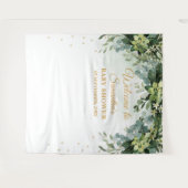 Boheemse groene vetplant baby shower achtergrond wandkleed (Voorkant (horizontaal))