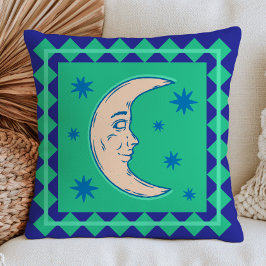 Boheemse Halve Maan Groen & Blauw Hemels Kussen