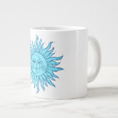 Boheemse handgetekende esoterische zon, halve maan grote koffiekop (Voorkant rechts)