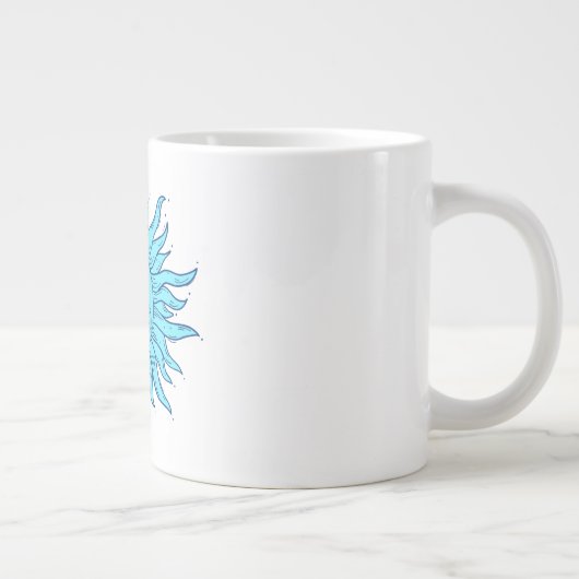 Boheemse handgetekende esoterische zon, halve maan grote koffiekop (Rechts)