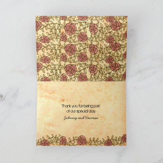 Boheemse Hart, Rozen, Vogels, & het Huwelijk van Bedankkaart (Binnen)