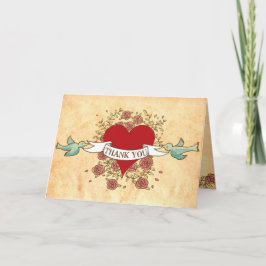 Boheemse Hart, Rozen, Vogels, & het Huwelijk van Bedankkaart