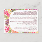 Boheemse heldere florale boog script bruiloft deta informatiekaartje (Achterkant)