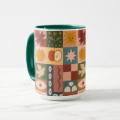 Boheemse hemelse lappendeken met mystieke symbolen mok (Voorkant links)