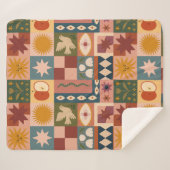 Boheemse hemelse lappendeken met mystieke symbolen sherpa deken (Voorkant (horizontaal))