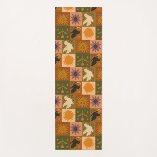 Boheemse hemelse lappendeken met mystieke symbolen yogamat (Voorkant)