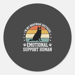 Boheemse Herdershond Emotionele Ondersteuning Mens Ronde Sticker