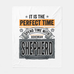 Boheemse Herdershond Vintage Hondenliefhebber Typo Fleece Deken