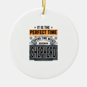 Boheemse Herdershond Vintage Hondenliefhebber Typo Keramisch Ornament