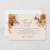 Boheemse Herfst Aquarel Landelijke Bruidsdouche Bedankkaart (Voorkant)