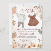 Boheemse Herfst Babykleding Genderonthulling Kaart (Voorkant)